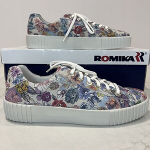 Romika NEW Montreal 01 Casual Leather Sneakers‎ Floral EU 41 US 10-10.5